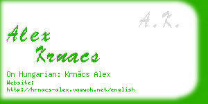 alex krnacs business card